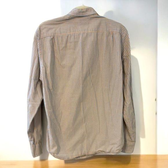 J. Crew Men's blue and orange Checkered Shirt sz M - Picture 4 of 9